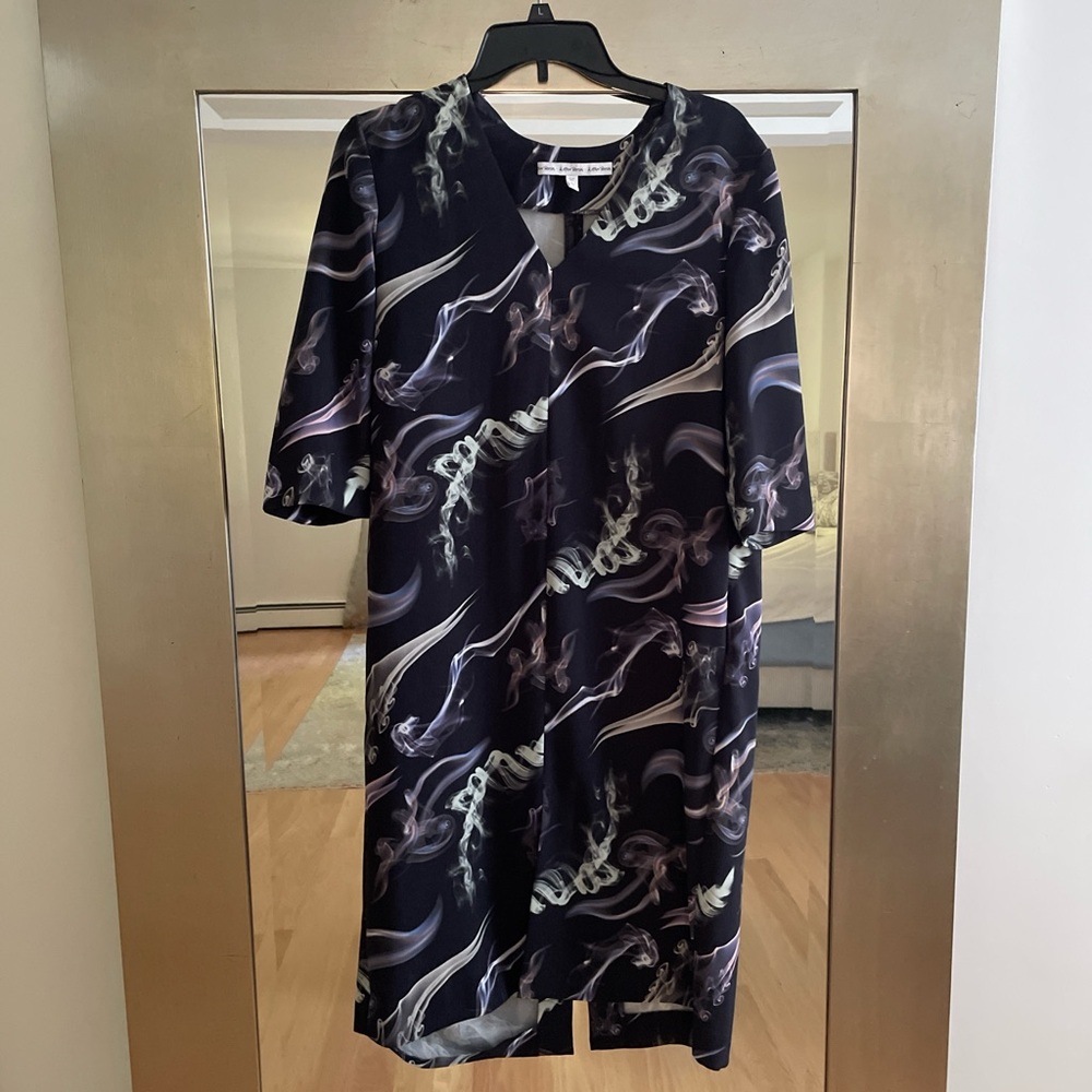 & Other Stories Monochrome Smoke Pattern Dress